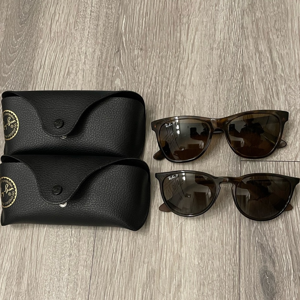 Ray-Ban Tortoise Shell Sunglasses with Black Cases